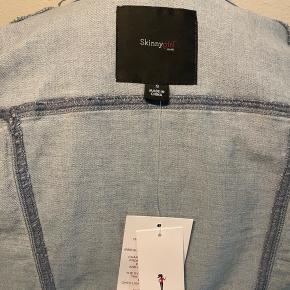NWT Skinnygirl Peplum Denim Jacket-Chambray Western Cowgirl Chic Size S - Picture 4 of 9